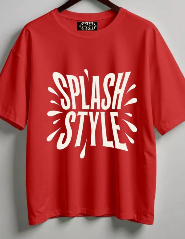 SS Splash Oversized Red Tshirt