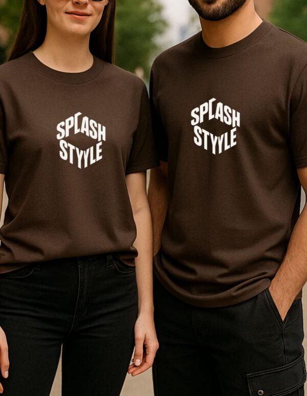 SplashStyle Rhombus Oversized Unisex Tees Combo Brown