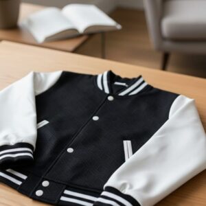 SplashStyle Cotton Brushed Loopknit Black&White Varsity