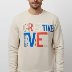 SplashStyle Creative Cotton Brushed Loopknit off-White SweatShirt