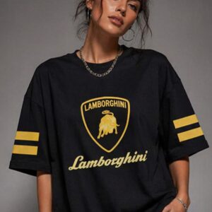 SplashStyle Lamborghini Oversized Drop Shoulder Cotton Blend Tshirt