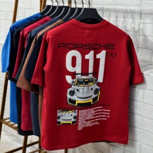 SplashStyle 100% pure cotton Porsche Car Inspired Puff Print Oversized Tshirt