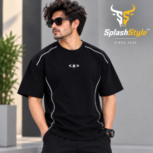 SplashStyle Piping Pattern Oversized Tshirt