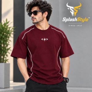 SplashStyle Piping Pattern Oversized Tshirt